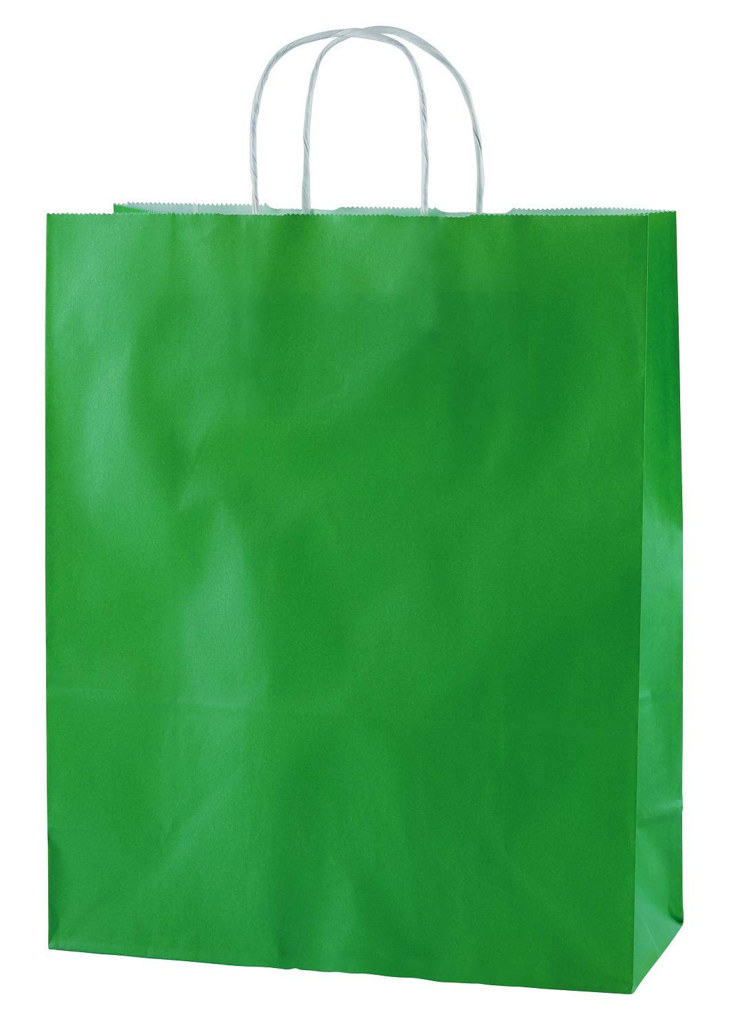 Thepaperbagstore 20 Green Paper Bags With Handles - Colourful Gift Bags for Adults and Kids - Carrier Bags for Shopping, Party, Birthdays and Weddings 32x12x41cm — image 1