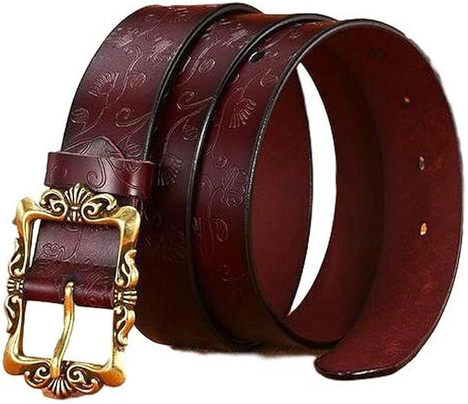 Amazon テイルウインズ ベルト レザー カービング メンズ Typeb こげ茶 ベルト 通販