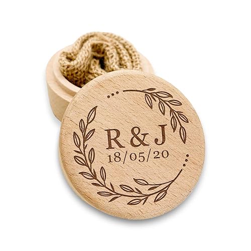 Personalized Ring Box Wedding Ring Box for Anniversary Wedding Engagement  Personalized Gifts Wood Proposal Ring Box for Women Men Boyfriend Couple