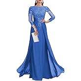 Geforsp Sequin Lace Mother of The Bride Dresses for Women 3/4 Sleeve Long Formal Dresses Evening Party Gown
