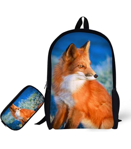 Colorful Fox Travel Backpack Laptop Backpack Computer Bag Lightweight Back Pack for Men And Women : Electronics