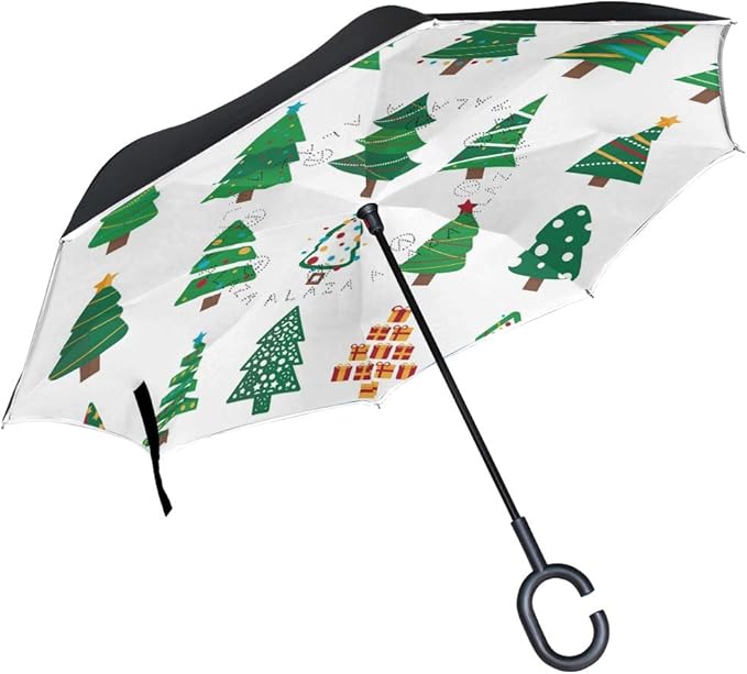 PNGLLD Christmas Tree Double Layer Inverted Umbrella