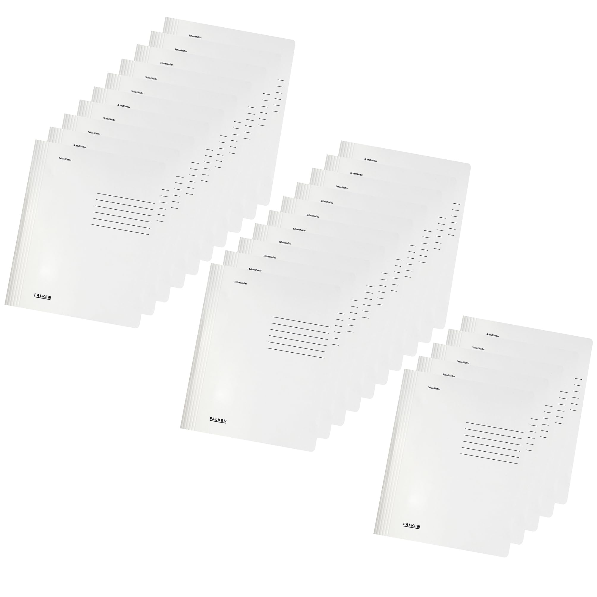 Original Falken 25-pack of intensive colour loose-leaf binders. Made in Germany. Made of recycled cardboard for DIN A4 commercial and public authority stapling white Blue Angel stapler ideal for the office and school