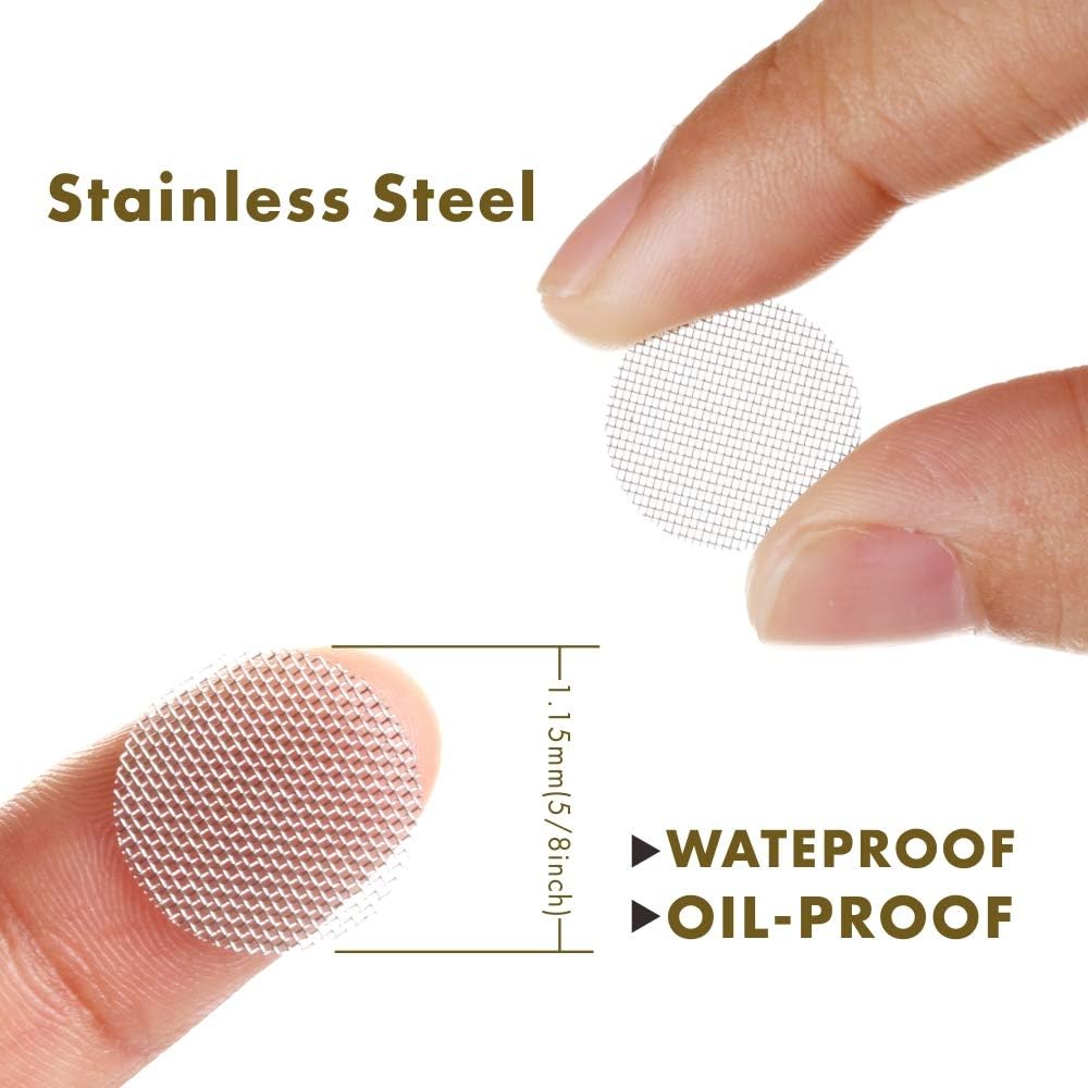 150 Pieces Stainless Steel Smoking Pipe Screens 15 mm Filters Silver Mesh Screens with Storage Box with 3-in-1 Pipe Scraper + 20 Pipe Cleaners - Image 4