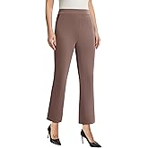 AFITNE Women's Yoga Dress Pants with Pockets High Waisted Pull On Straight Leg Cropped Pants Stretchy Work Ankle Pants