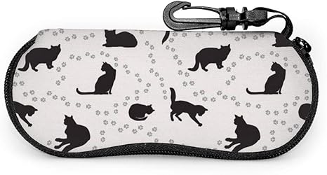 Amazon Co Jp 猫柄 可愛いネコ 黒猫 メガネバッグ 眼鏡 メガネ メガネ収納ケース サングラスボックス ジッパーメガネ サングラスバッグ メガネケース おしゃれ スリム 超軽量 ポータブル 小さいサイズ 多機能 キーチェーン付き ホーム キッチン