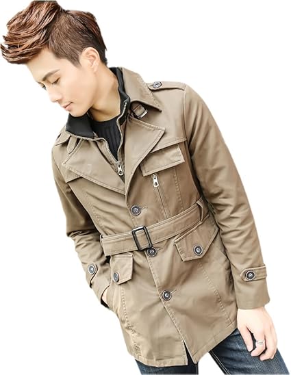 Amazon 大きいサイズ トレンチコート 英国紳士 気軽 ビジネス アウター スリム お兄系 カジュアル 全3色 着こなし スタイリッシュ ファッション かっこいい お洒落 シンプル 絶妙美 スタイル 美シルエット デザイン性 男性 Sweet Berry コート ジャケット 通販