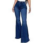 KDF Flare Jeans for Women Women's Bootcut Bell Bottom Jeans High Waisted Stretch Slimming Bell Bottoms Jeans