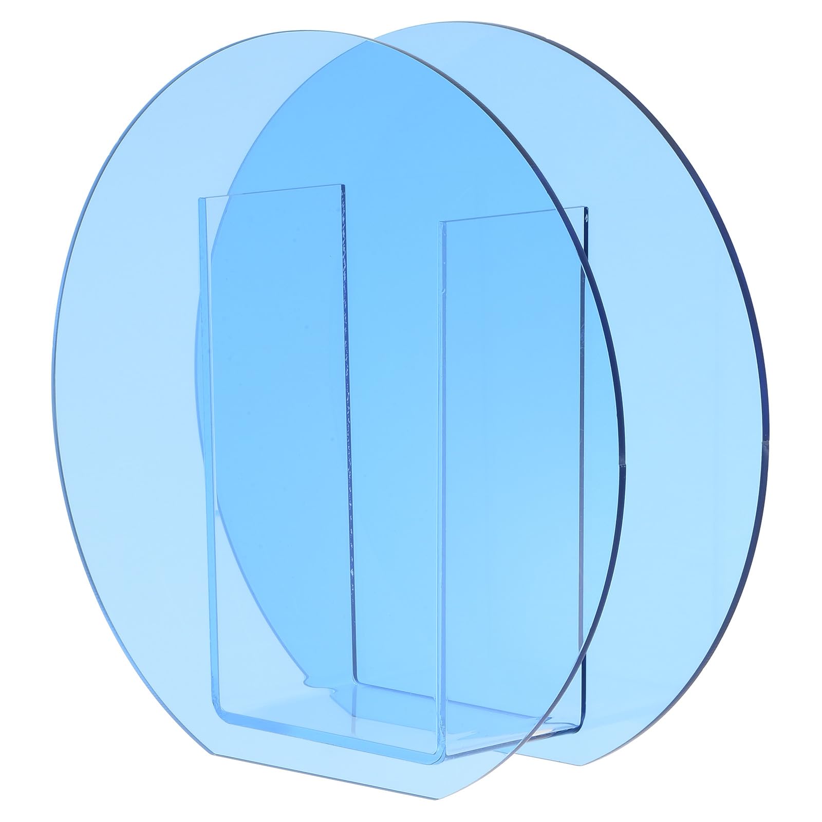 PATIKIL 7x2x7" Acrylic Vase, Acrylic Floral Vase Clear Modern Centerpiece Decorative Vase for Wedding Party Home Decor, Blue