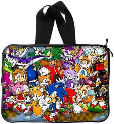 Custom All Sonic the Hedgehog Games Pattern Laptop Notebook Computer Netbook Soft Neoprene Sleeve Bag Case Cover for Apple Macbook Pro 15 inch(Two Sides)