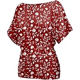 Misakia Womens Ruched Tops Casual T Shirts Dolman Short Sleeve Shirts Boat Neck Summer Off Shoulder Batwing Tops 2026