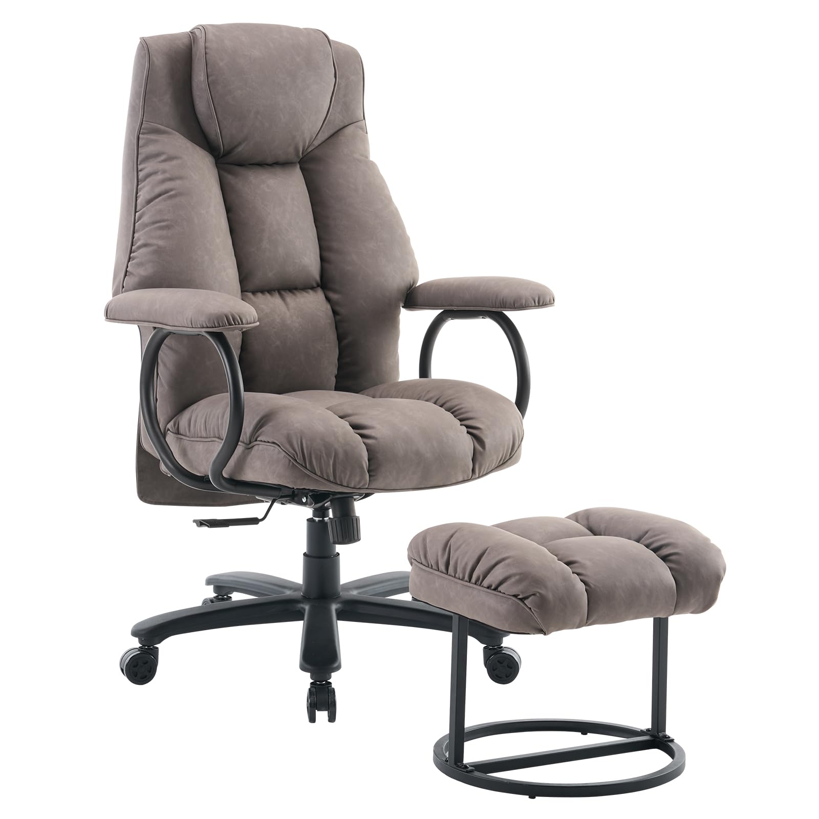 Photo 1 of ATMILD Office Chair Big and Tall, High Back Ergonomic Office Chair with Padded Armrest, 400 lbs,PU Leather (Grey)