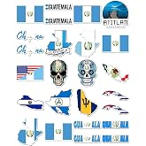 20 Pcs Value Pack Guatemala Decal Sticker Waterproof Vinyl Aesthetic SUV Truck Colorful Laptop Bike Car Luggage Skateboard Water Bottle Guitar Windows Bumper Tumbler