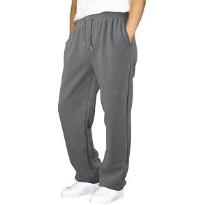Boys Sweatpants Baggy Drawstring Wide Leg Open Bottom Athletic Sweat Pants | Sweatpants for Boys 4-15 Years, Elastic Waist Fl