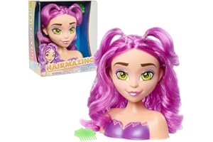 Xtreme Play Hairamazing Fairy Mini Styling Head - Purple, Wavy Hair, Small, for Girls (Ages 3-8), Female