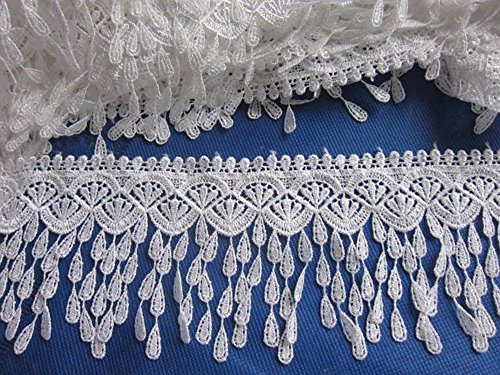 YYCRAFT 4Y Vintage Lace Edge Trim Wedding Bridal Dress Ribbon Applique Sewing DIY-White