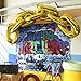 Gold Chain Link Party Balloon Decorations - 90s Party Theme Arch Linking Prop With 7 Large Balloons for a Hip Hop Graffiti Photo Booth Backdrop Display