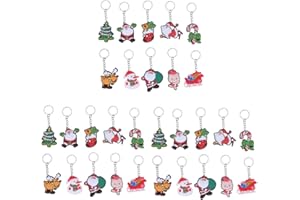 TOYANDONA 24Pcs Keychain Interesting Christmas Bag Fillers Key Holder Christmas Keyring Santa Keyring