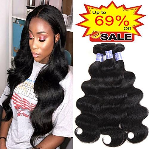 Sayas Hair (18 20 22 inch) Brazilian Virgin Hair Body Wave Remy Human Hair Bundles 100% Unprocessed Human Virgin Hair 3 Bundles 100g/Bundle Natural Color