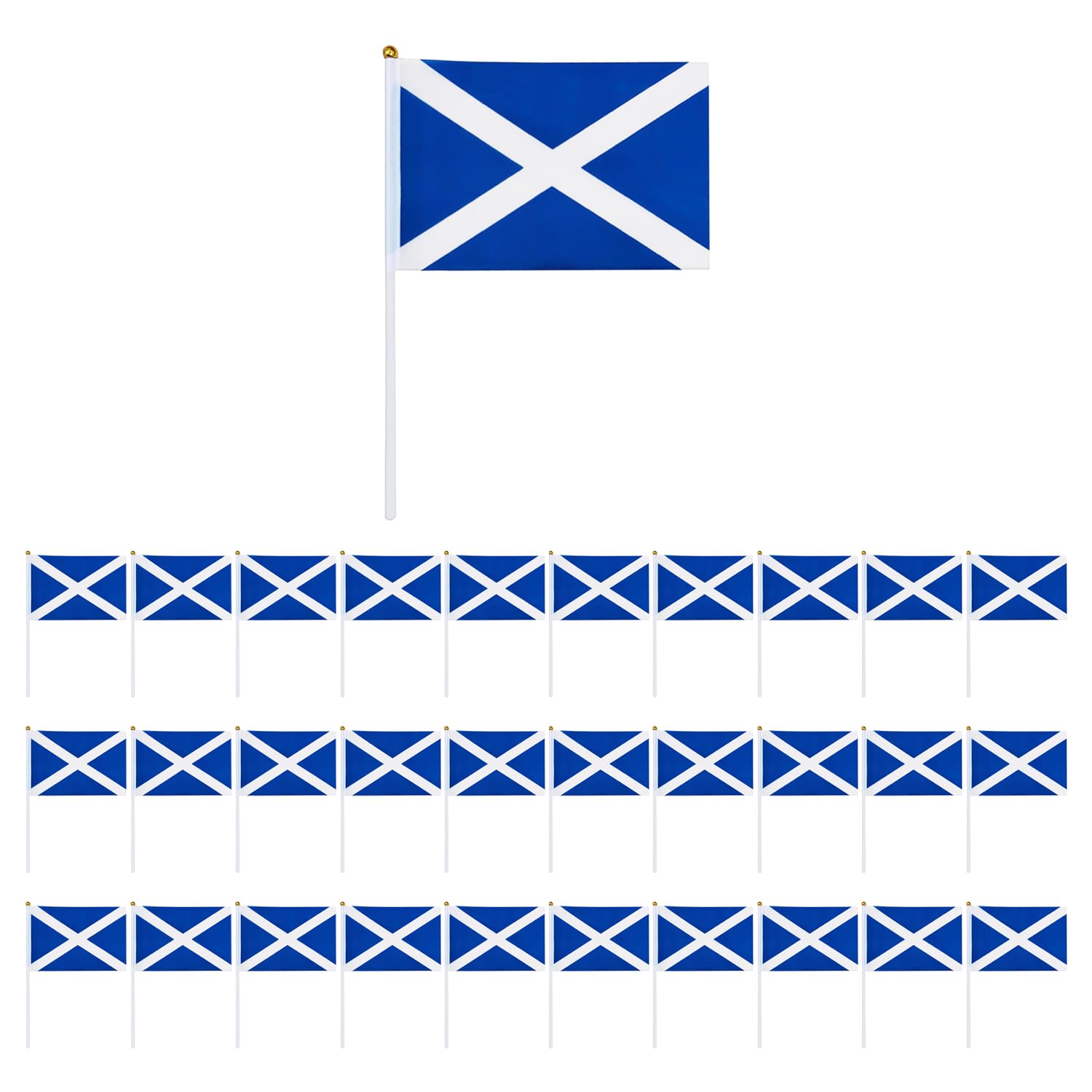 30 Scottish Hand-Waving Flags, Scottish Flags, Scottish Bunting, Hand-Held Flags, European Cup Football Decorations, Cheering Hand-Waving Flags
