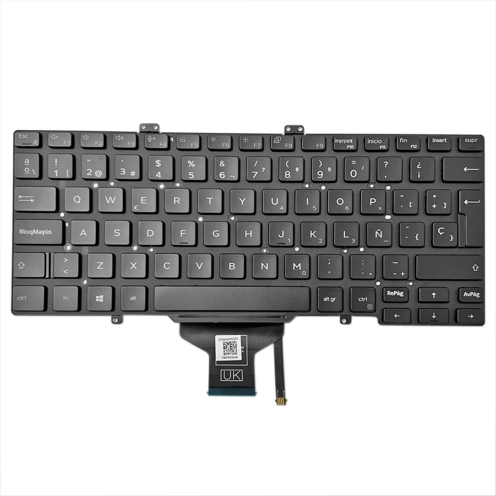 JINTAI SP Keyboard Layout Laptop (Backlit) for Dell Latitude 7400 3400 5400 7410 5401 5411 0y1f5w SP backlit