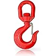 SCIEO 2 Ton Swivel Hook for Lifting-Heavy Duty Crane Hook Swivel Lifting Hook with Safety Latch, Rotatable Grade 80 Hoist Hook Swivel Rigging Hook with 4409 lbs Load Capacity for Crane Lifting