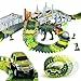 Elongdi Dinosaur World Slot Car Race [ 144 Track Pieces ] Create a Road Track Sets with Tracks, 2 Trucks, 2 Dinosaurs Toys for Kids 3 4 5 6 7 8 Years Old Boys Girls Jurassic Prehistoric World Gift