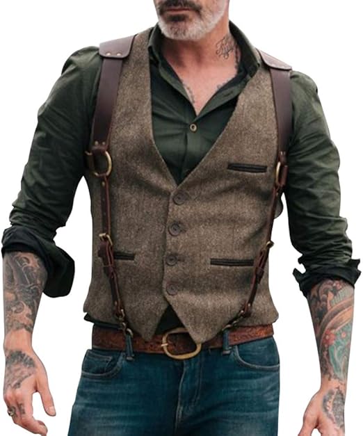 Solovedress Leinen Anzugweste Herren - Elegante Weste Für Hochzeit & Festliche Anlässe