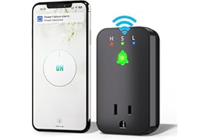 SATISURE Power Failure Alarm WiFi, Smart Power Outage Alarm with App Notifications, Mini Size Freezer Alert with Loud 110dB & LED Indicator & Voltage Detection, Home Power Monitor for GFCI Trips, Sump Pump ﻿