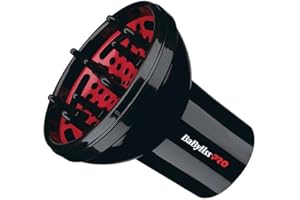 BaBylissPRO Universal Tourmaline Diffuser with Fingers, Black and Red