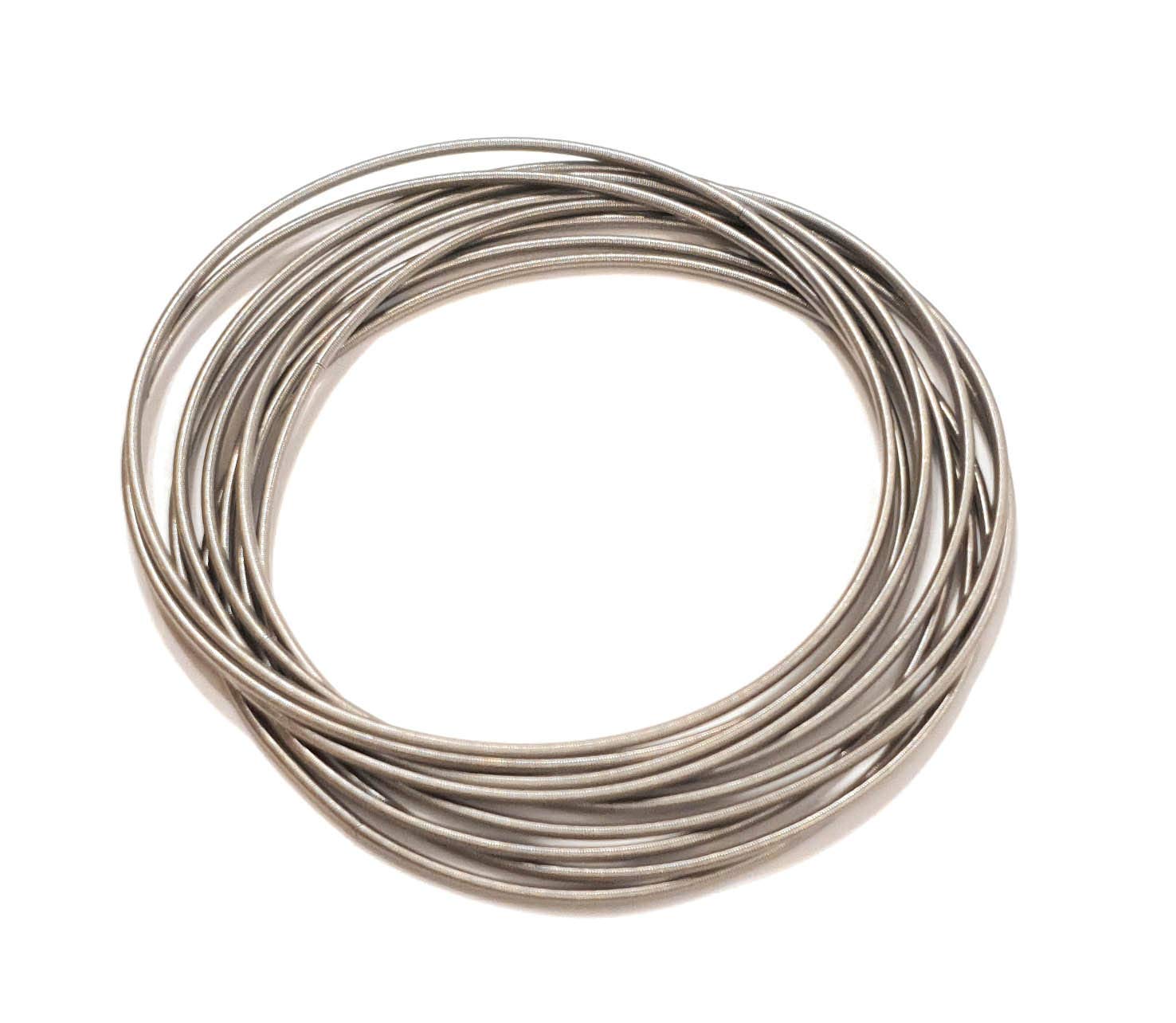 Set of 10 Guitar String Spring Bracelets Silver Stainless