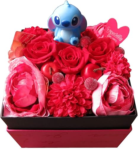 Amazon スティッチ入り 誕生日プレゼント 花束風 箱開けてスマイル ボックス 赤バラプリザーブドフラワー入りギフト 赤色系 仕上げ プリザーブドフラワー オンライン通販 Amazon スティッチ入り 誕生日プレゼント 花束風 箱開けてスマイル ボックス 赤バラプリザーブドフラワー入りギフト 赤色系 仕上げ プリザーブドフラワー オンライン通販