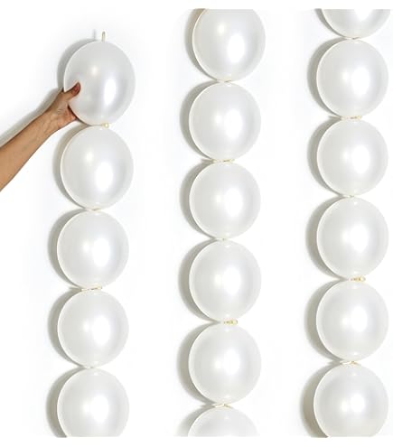 Amazon.com: 100 Pcs Quick Link Balloons White Metallic 6 inch