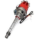 A-Team Performance R2R Complete Distributor - Ready 2 Run Compatible with Chevy SBC BBC 283-454 Series - Automotive Replacement Ignition Parts Two-Wire Installation with Red Cap