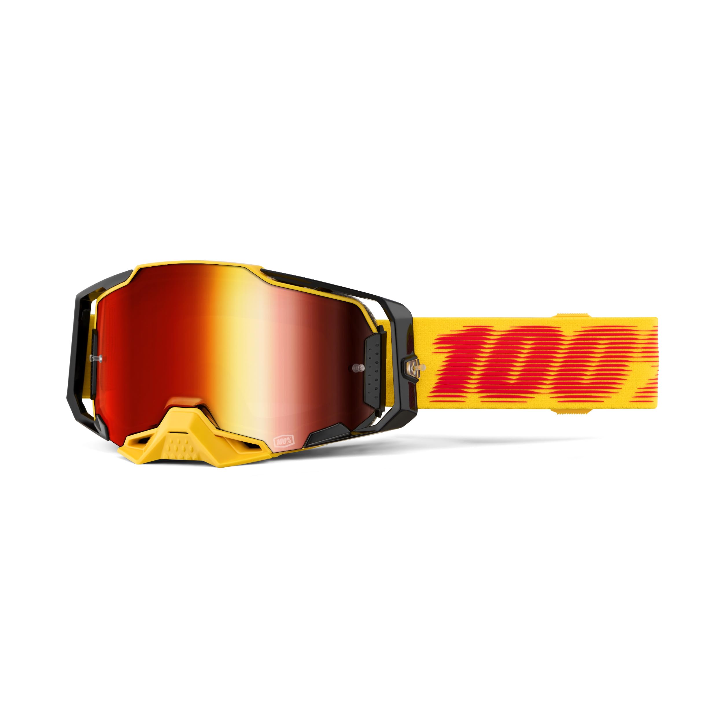 100% ARMEGA Goggles - Eyewear for Dirt Bikes, Motocross, Motorcycle, & Bike Sports - Durable Mountain Biking Goggles - Tetsu, Mirror Red Lens Image