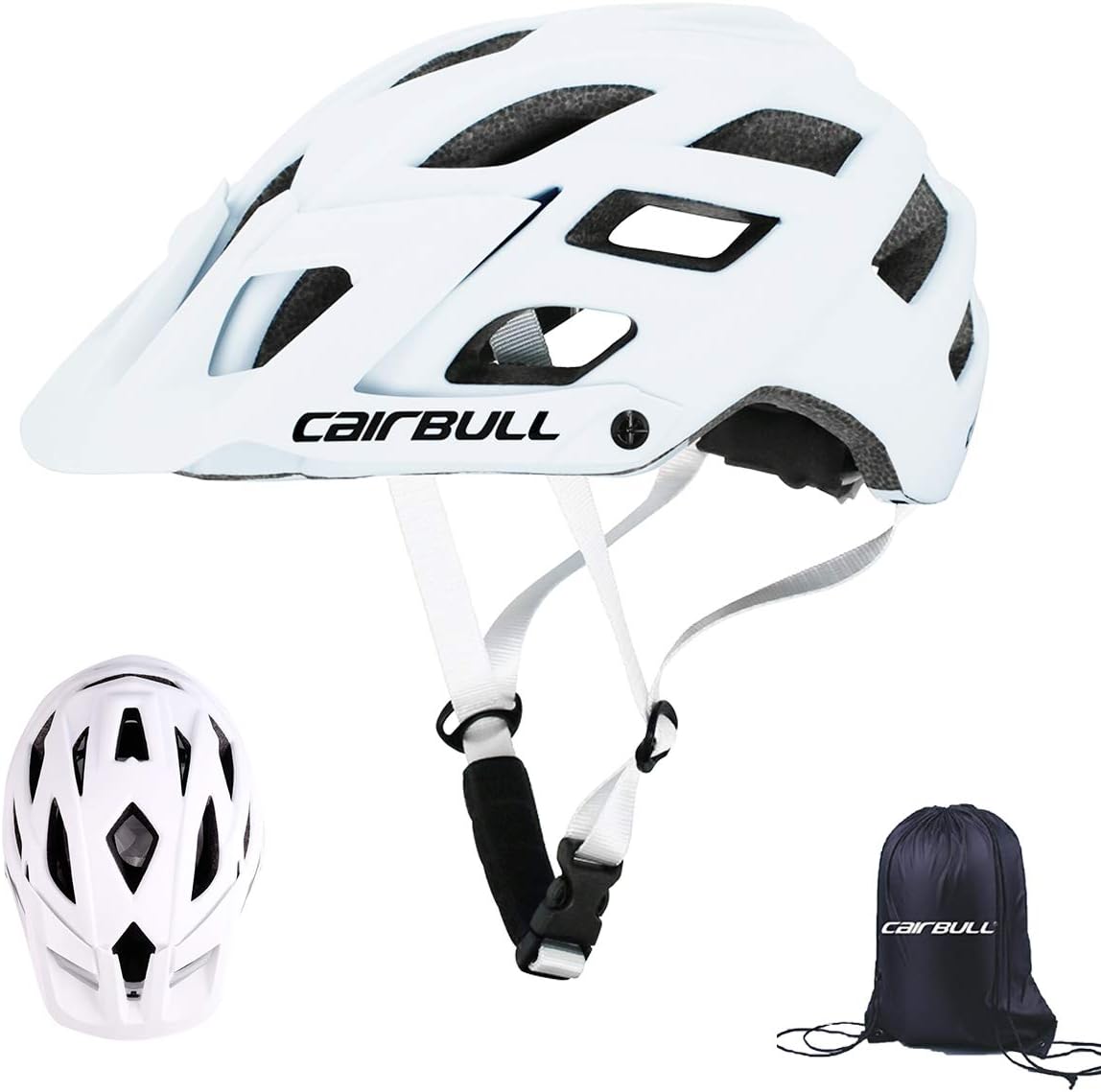 Cairbull Adunlts Men/Women Bicycle Mountain bike MTB Helmet 22 Vents Cycling Helmet with Sun Visor 55-61 cm Adjustable Bike Racing with Storage Backpack