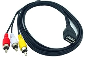 USB a Female to 3RCA Male Video Card Composite Adapter Cable for Adapter Lead Video Cables Adapter Converter to Connection