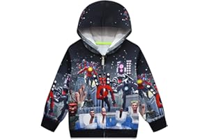 JXLBYMX Boys' Fashion Hoodie Long Sleeved Sweatshirts TV Toilet Man Pullover Girls' Clothing Kids Costume TOP 4-10Years