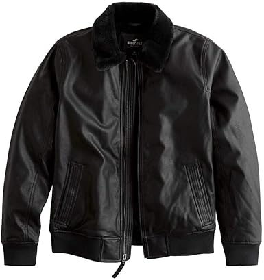 jaqueta de couro masculina preta original