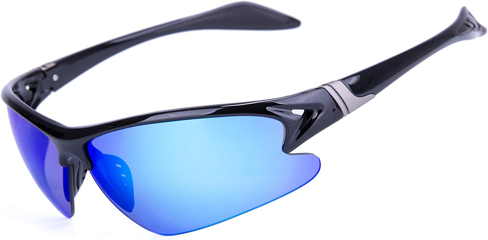 LVXING1 Shieldo Polarized Sports Sunglasses for Men and Women Running Cycling Fishing, Mirrored Integrated Polarized Lens Unbreakable Frame SLY002-1