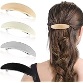 Ahoney 4Pcs Barrettes and Clips: 3.3" Flat Banana Pins for Women's Thin Hair Styling and Accessories