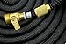 Arbour Expandable Garden Hose with Solid Brass Connectors, On/Off Valve, Triple Layer Latex Core and 8-Function Spray Nozzle (50-Feet, Black)