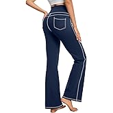 G4Free Bootcut Yoga Pants with 4 Pockets for Women Cross High Waist Stretchy Flared Jeggings