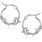 CHIC & ARTSY 925 Sterling Silver Animal Theme Earrings for Women, Halloween & Nature Inspired Dangle & Hoop Earrings with Spider, Lizard, Octopus Designs, Hypoallergenic Lightweight Jewelry