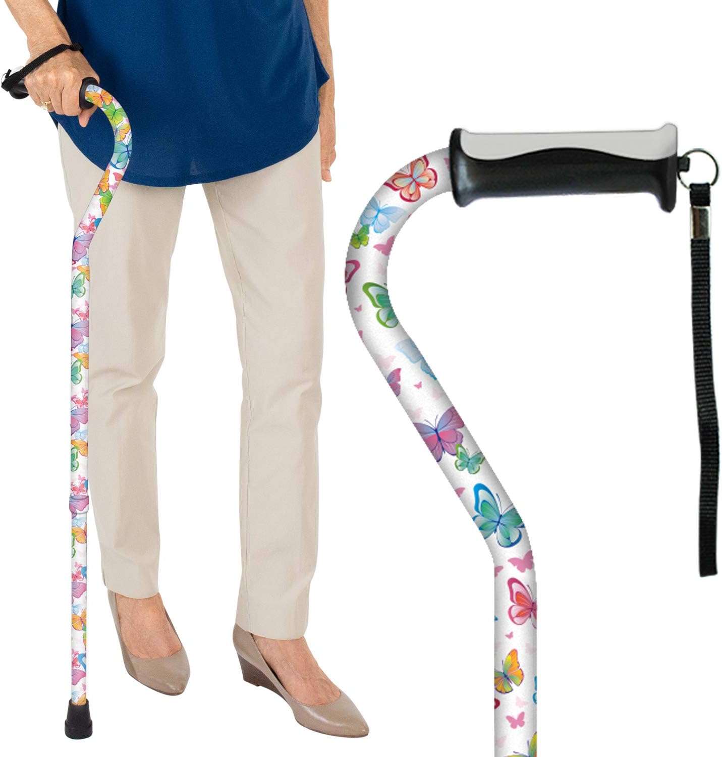Vive Walking Cane for Men & Women Portable, Adjustable Offset Balance Stick Lightweight