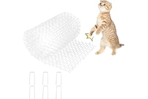 SENENQU 12in x 6.5ft Scat Mat for Cats with Spikes and 6 Garden Staples - Outdoor/Indoor Anti-Cats Pet Deterrent for Plants, Furniture, Car, and Yard