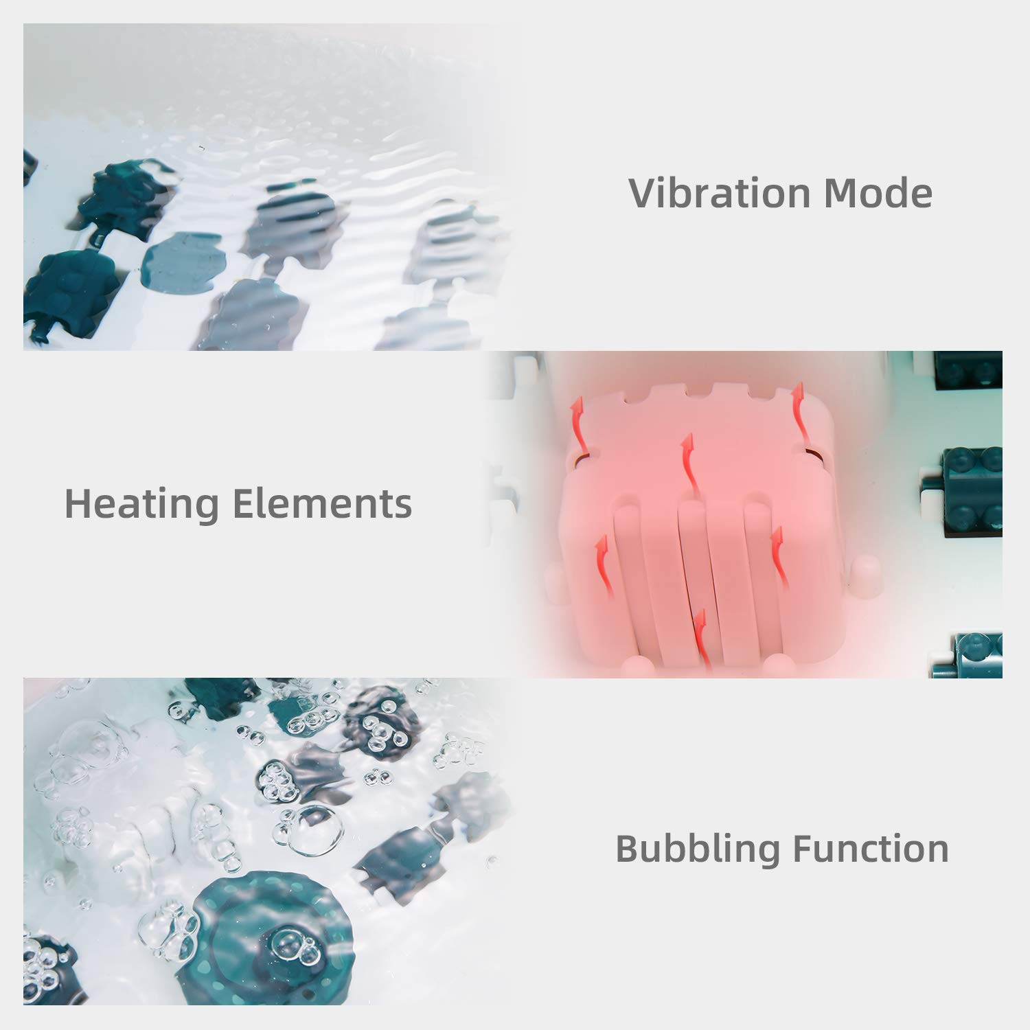 Foot Spa/Bath Massager with Heat, Bubbles, and Vibration, Digital Temperature Control, 16 Masssage Rollers with Mini Acupressure Massage Points, Soothe and Relax Tired Feet: Beauty
