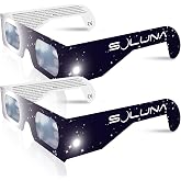 Soluna Solar Eclipse Glasses AAS Approved 2024 - Made in the USA CE and ISO Certified Safe Shades for Direct Sun Viewing (2 Pack)