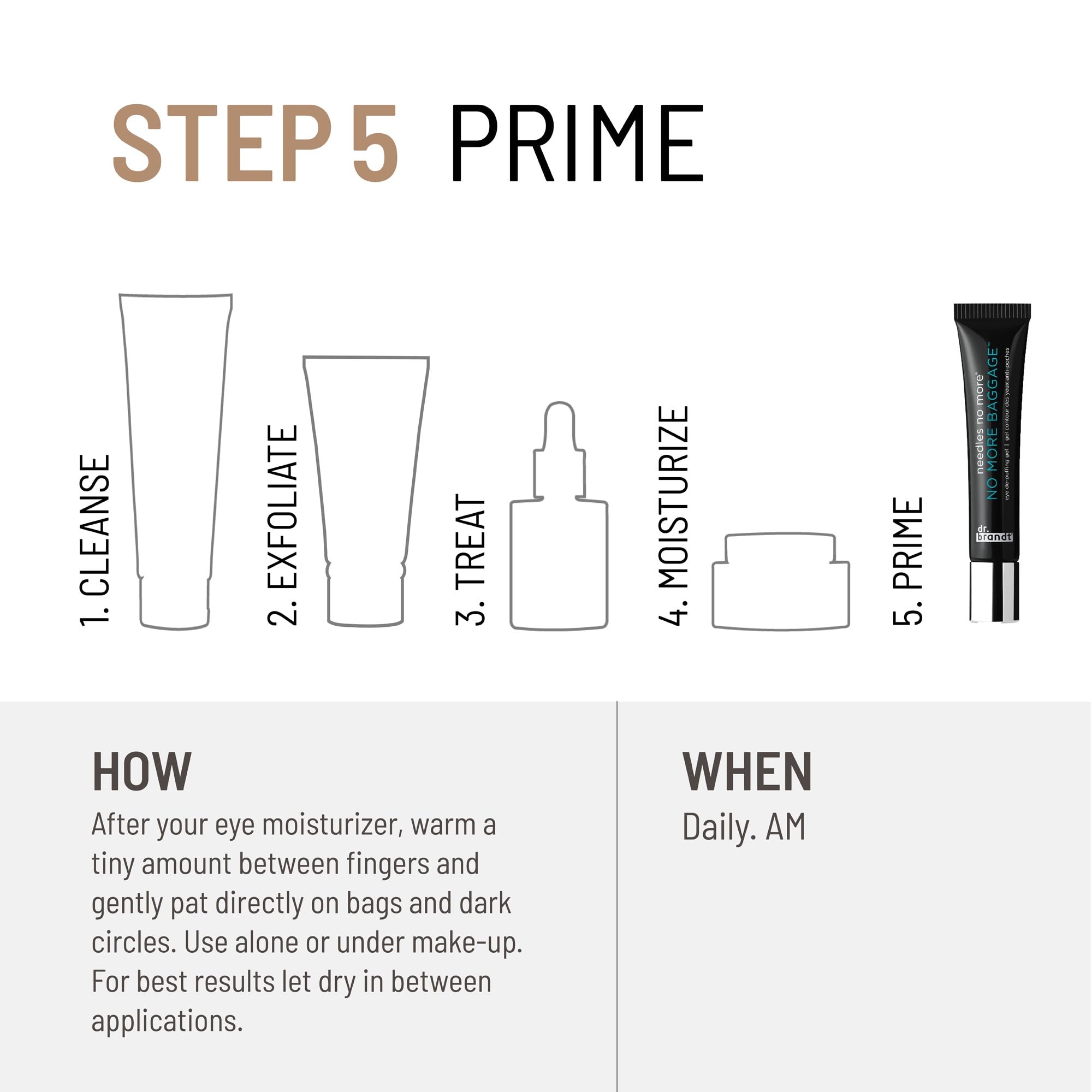 Dr. Brandt Needles No More, No More Baggage - Minimizes Under-Eye Bags, Puffiness & Dark Circles - 0.5 oz