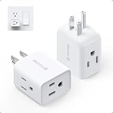 TROND Multi Plug Wall Outlet Extender 2 Pack, Small Outlet Splitter, White | ETL Listed 3 Way Plug Extender Fit Large Adapter, Multiple Wall Expander for Cruise Travel Home Kitchen Bathroom Tight Space
